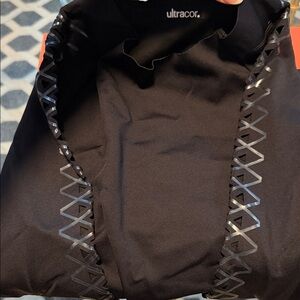 Ultracor Black Leggings with Metallic Accents